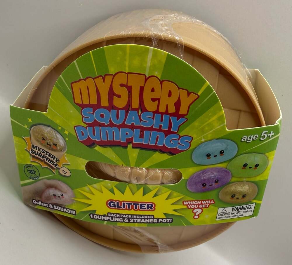 Mystery Squashy Dumplings‎ Glitter Collectible Squeeze Toy with Steamer Pot
